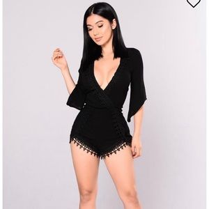 Black lace romper